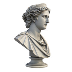 Obraz premium Marble bust of a man profile isolated on transparent background