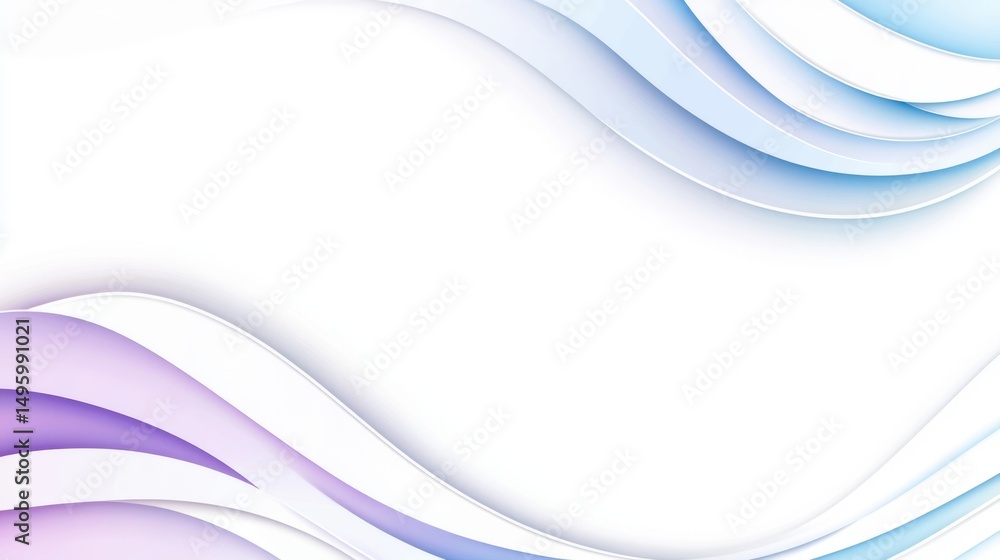 Aufkleber elegant abstract background with smooth curves and soft light in blue, purple, and white gradient to