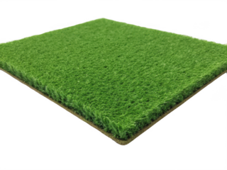A square of artificial grass isolated on transparent background