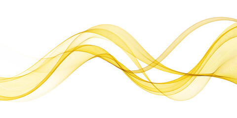 Abstract golden waves flowing design isolated on a white background