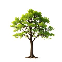 Obraz premium Solitary Tree Isolated on White Background