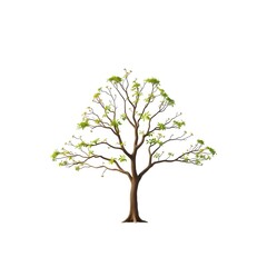 Obraz premium Solitary Tree Isolated on White Background