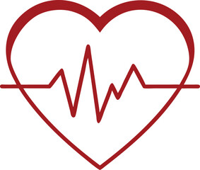vector illustration of heart pulse on a white back