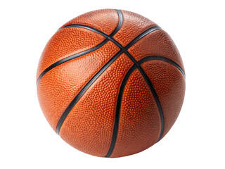A basketball on black ground isolated on transparent background