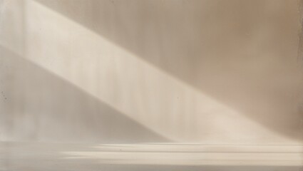 Beige Wall Background with Sunlight Shadows