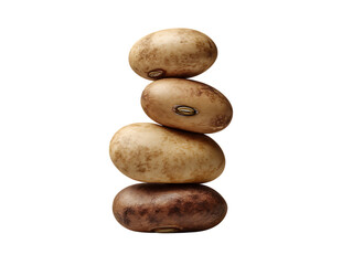 Healthy Stack of Raw Soybeans on Transparent Background