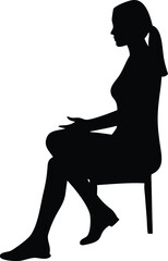 woman sitting vector silhouette