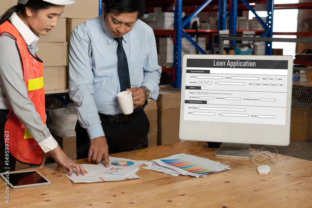 Poster online loan application form for modish digital information collection on the internet network