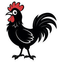 Rooster with Red Comb 