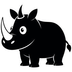 Fototapeta premium Rhino Silhouette with Horns