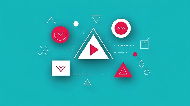 Abstract Geometric Play Button Design.