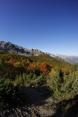 Fototapeta premium Fall in Montenegro, hiking accursed mountains