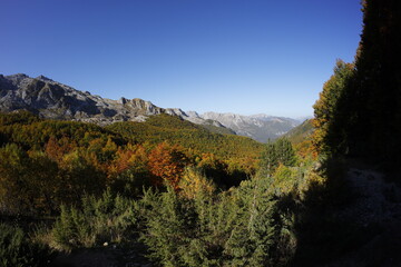 Obraz premium Fall in Montenegro, hiking accursed mountains