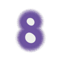 Purple furry number eight
