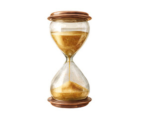 Transparent Glass Hourglass on White Background
