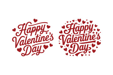 Happy Valentine's Day SVG Design Romantic Heart Lettering Clipart for Cards and Crafts
