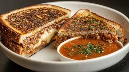 Gourmet Sloppy Joe Melt, tomato soup, restaurant