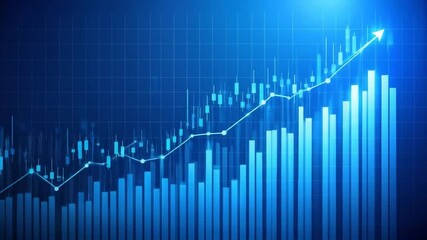 Abstract Blue Growth Chart - Powered by Adobe