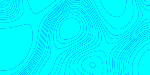 Color monochrome topography map seamless ornament design blue and cyan contours topography stylized lines map, landscape geodesy topography map wave paper curved mountain reliefs abstract background.