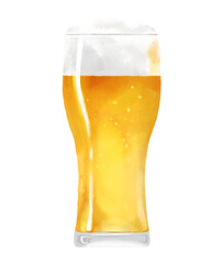 グラスに注がれた生ビールのイラスト