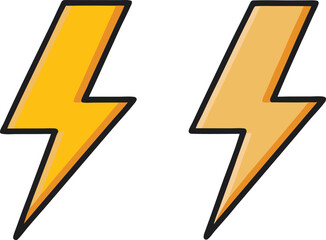 Two Lightning Bolt Icons Yellow and Orange Energy Power