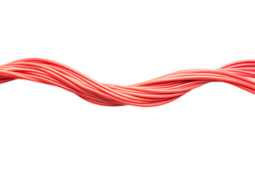 A close up of a bundle of thin red wires against a stark black background in a studio shot view