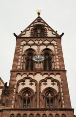 Fototapeta premium Detail of the Heart of Jesus church (herz jesus kirche) in the city of Freiburg, vertical