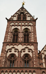 Fototapeta premium Detail of the Heart of Jesus church (herz jesus kirche) in the city of Freiburg, vertical