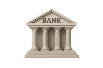 Obraz premium Classic bank building with columns symbolizing finance, stability and transparent background for easy integration into projects