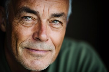 Obraz premium Portrait of a smiling senior man showing confidence and wisdom