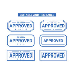 Fototapeta premium 6 100% editable green approved stamp with different shape 