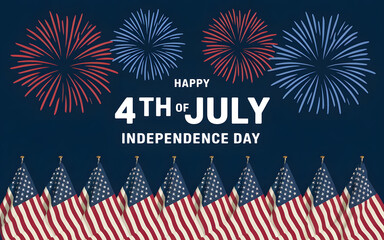 Obraz premium Happy American family celebrating Independence Day outdoors with flags and smiles. Patriotic spirit, unity, and national pride shine through a summer scene filled with joy, freedom, and togetherness o