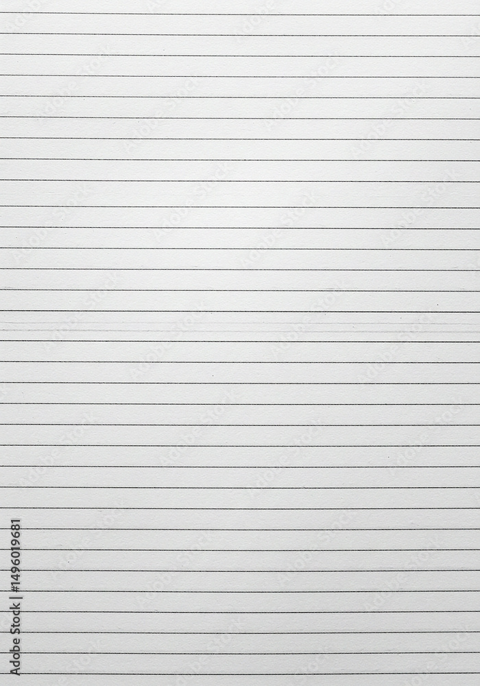 Poster white paper with horizontal lines. blank lined notebook page.
