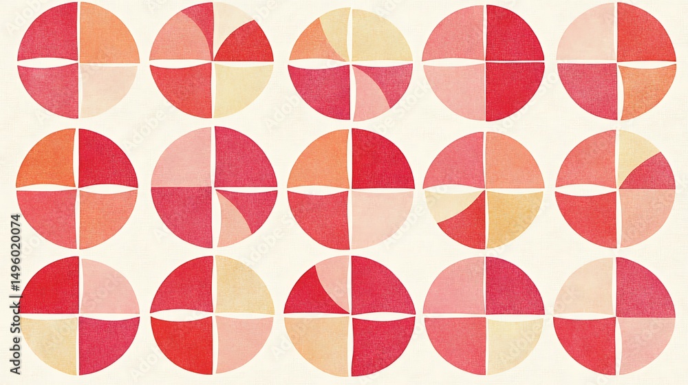 Poster abstract red circle pattern design.