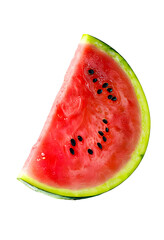 Juicy Watermelon Wedge Slice on a Wooden Table - Fresh Summer Fruit for Healthy Eating and Refreshing Beverages  transparent png