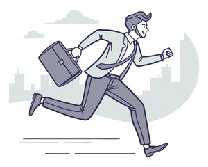 Man Running in Business Suit
