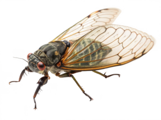 Cicada insect close view isolated on transparent background