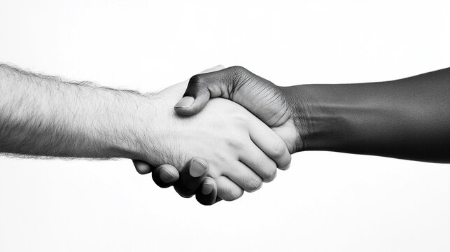 Diverse handshake representing unity and collaboration, emphasizing partnership, agreement, and support. Symbolic of respect, equality, and trust.