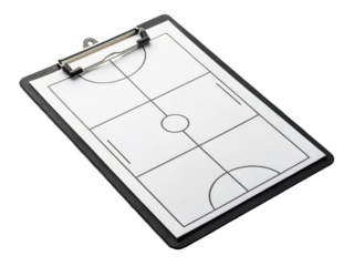 Clipboard with field art isolated on transparent background