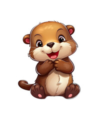 Naklejka premium Cute baby toy brown bear character, a fun vector animal illustration for child's play, isolated