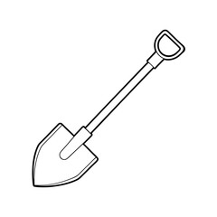 Garden Shovel Outline Drawing Vector