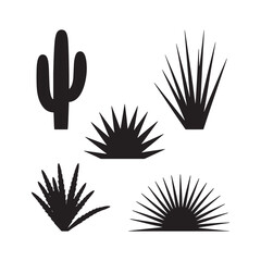 Desert Plant Silhouettes Collection - Cactus and Succulent Graphics
