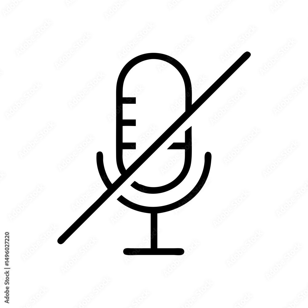Aufkleber muted audio device shown with a line through it indicating no sound is being transmitted currently