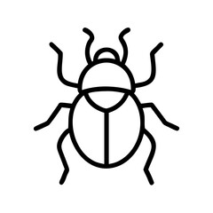 Simple graphic depiction of a beetle with six legs and antennae on a white background design image