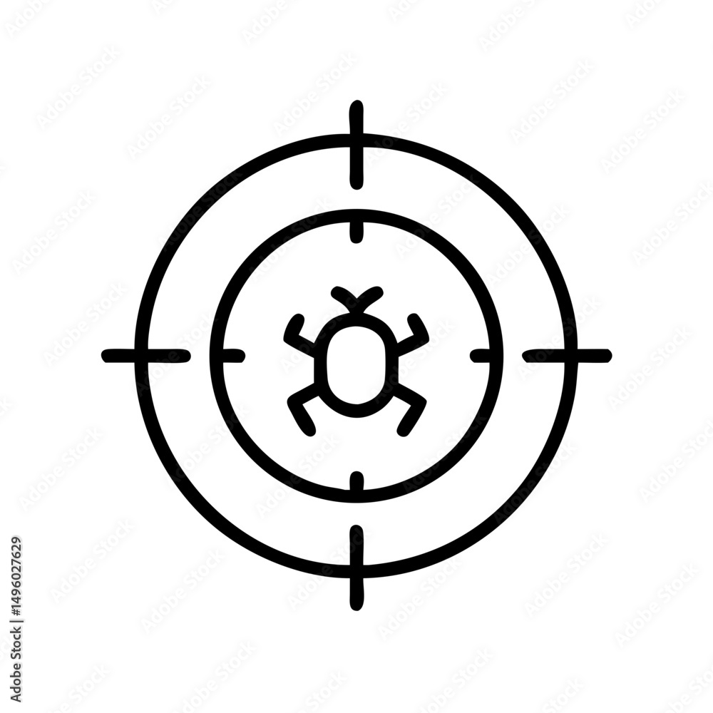 Poster targeting a small creature with crosshairs in a circular design for precision and focus concept