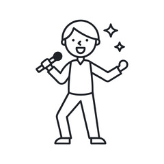 Singer Illustration Outline Line Art