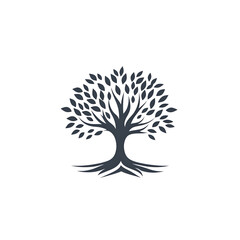 Naklejka premium Elegant and modern silhouetted tree illustration perfect for branding and nature related concepts