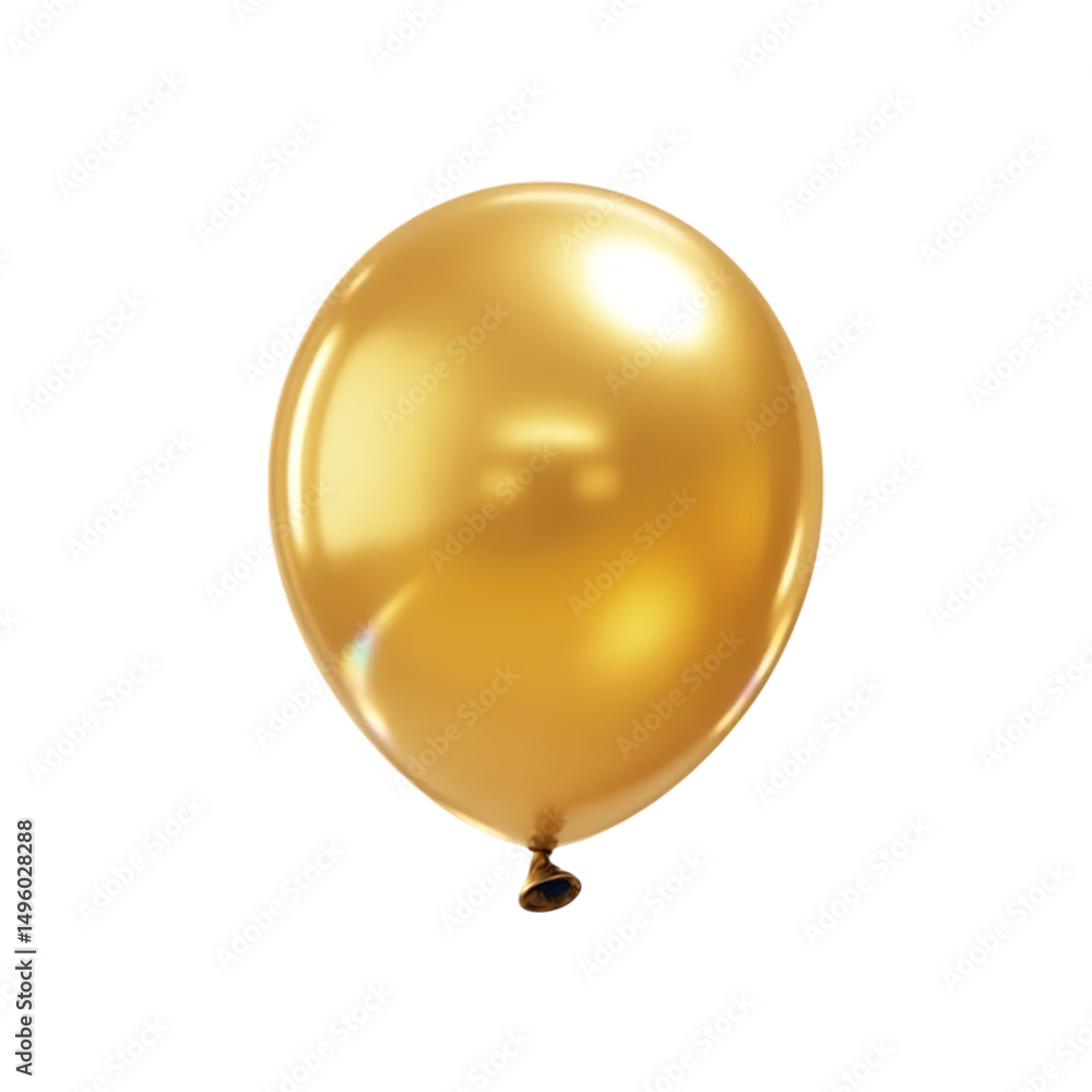 Poster Shiny golden balloon isolated on transparent background perfect for design projects