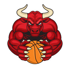 basketball bull mascot vector illustration design