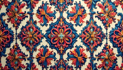 Geometric damask, repeating diamond & arabesque shapes, motif, wallpaper pattern, minimal